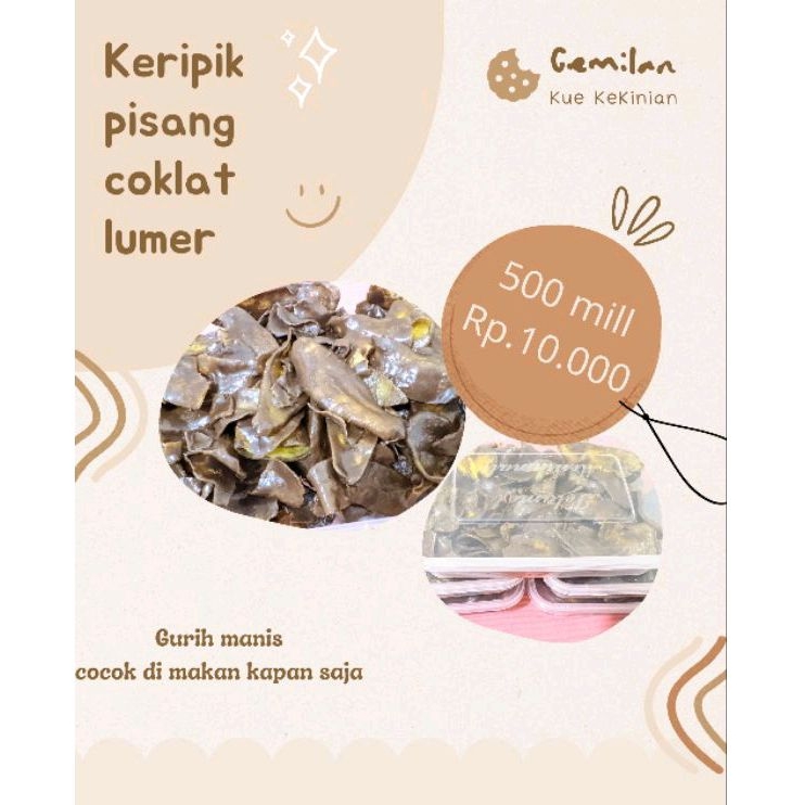 

cemilan enak, Kripik pisang coklat lumerr, manis gurih