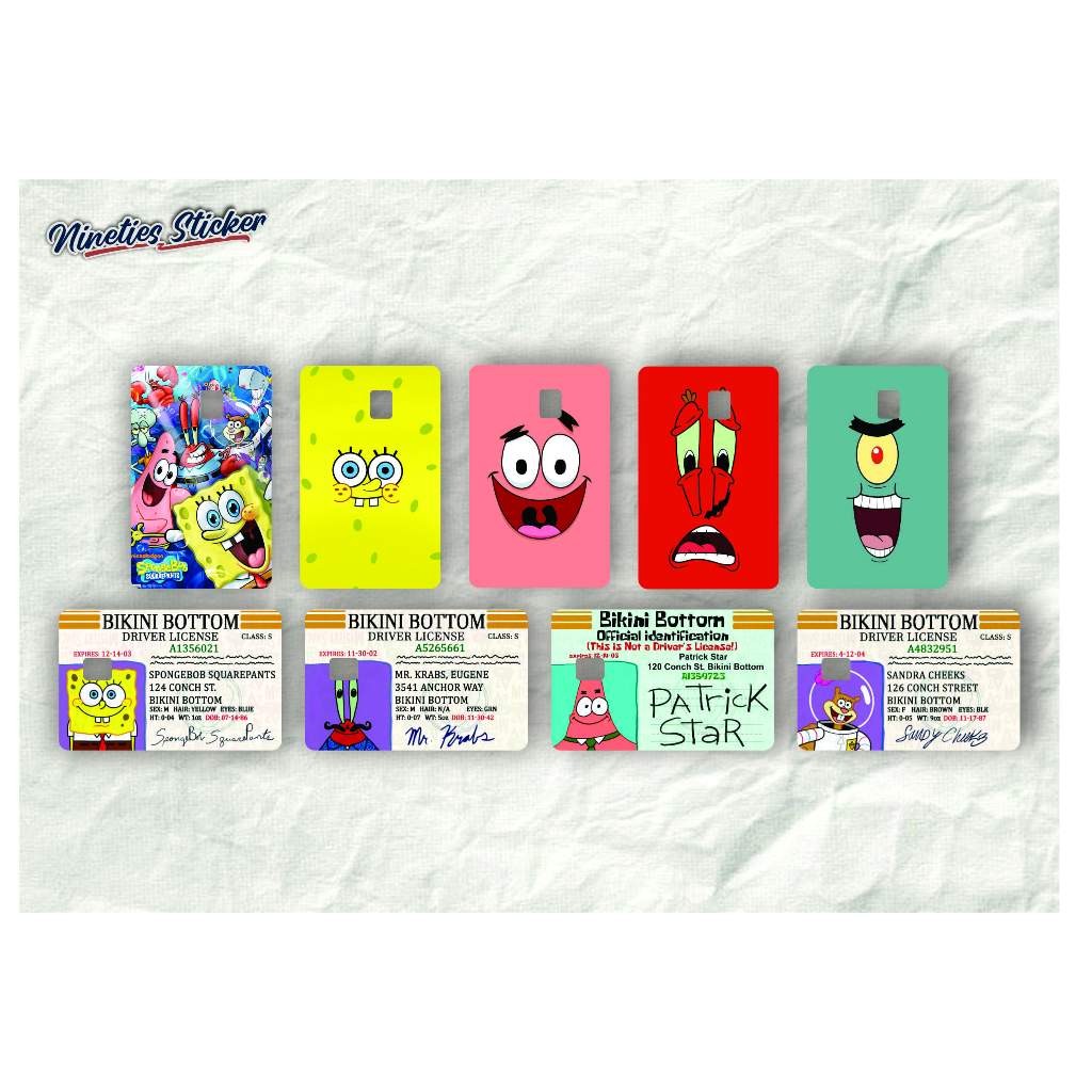

Cardskin Stiker ATM/E-MONEY Spongebob