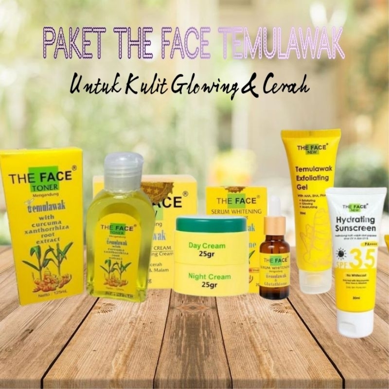 (BISA COD)PAKET THE FACE TEMULAWAK UNTUK KULIT GLOWING & CERAH BPOM,HALAL,100%ORI