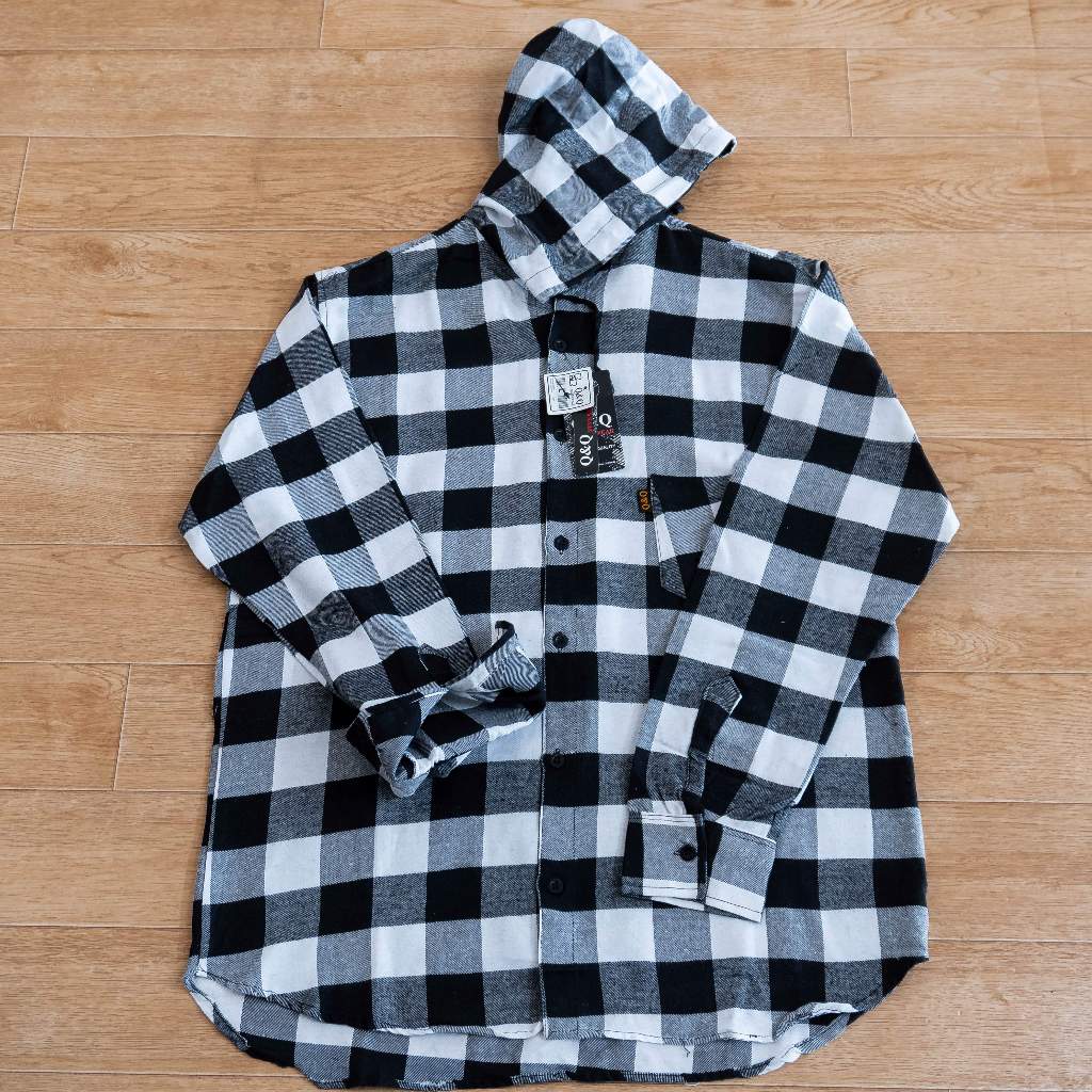 Kemeja Hoodie Flannel, Hoodie Flannel, Hoodie Planel, Hudi Flanel