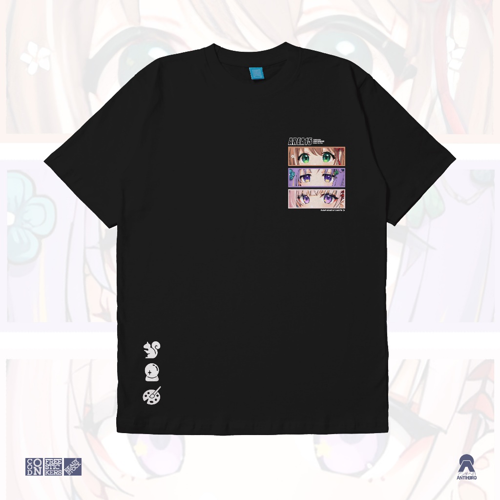 Risu Moona Iofi Area 15 Hololive Gen 1 Holo ID Baju Kaos Vtuber Streamer T-Shirt Antihero Cloth