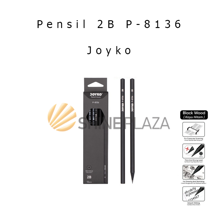 

Pensil Komputer Gambar Kayu Hitam 2B Joyko P-8136 - Drawing Pencil Murah