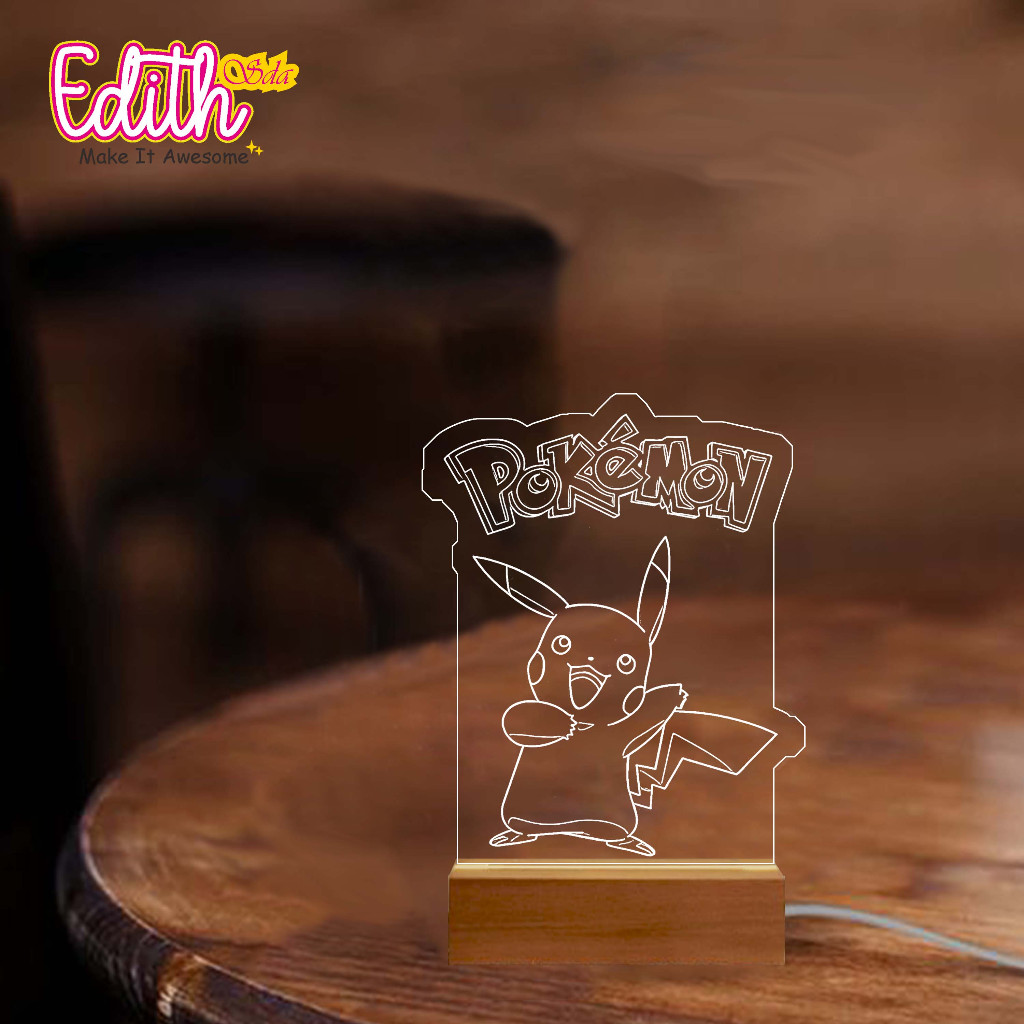 [BUKAN PO]  Lampu Hias Lampu Tidur Akrilik LED Anime Pokemon / Standing Lamp Acrylic LED Anime Pokem