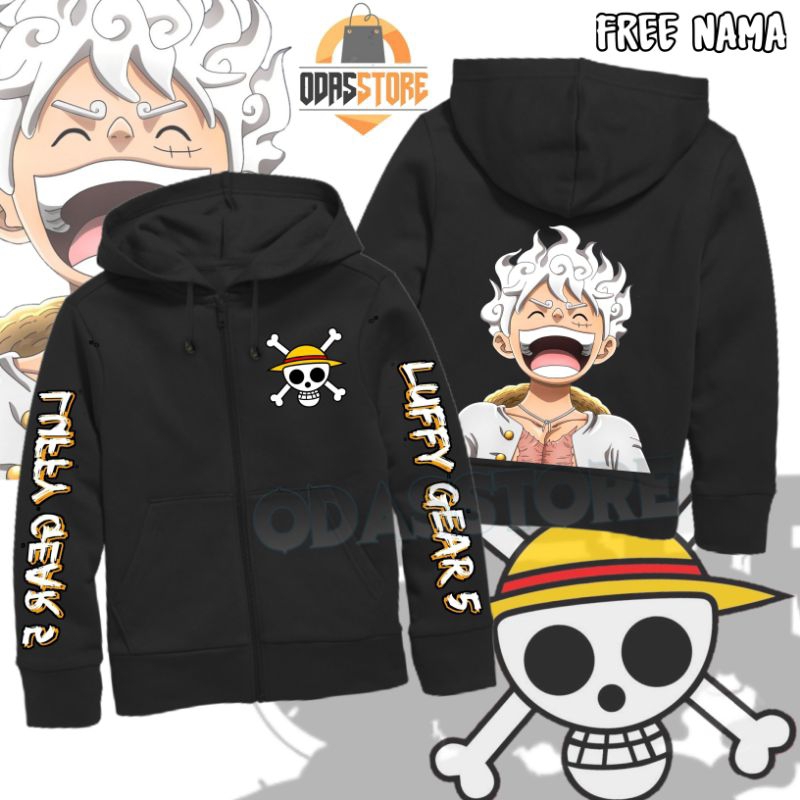 Bisa cod Jaket zipper hoodie anak Luffy gear 5 one Piece jaket zipper anak one Piece Luffy gear 5 Sm