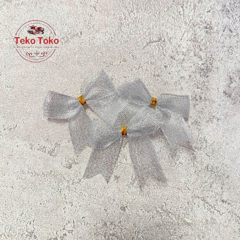 

[Hiasan Souvenir] Pita Glitter Gold & Silver - 2 CM