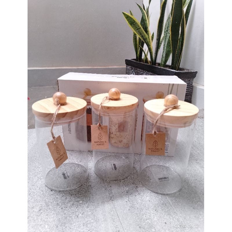 INFORMA Toples Lebaran Kaca/Talicia/Wanda/Cheren/Toples set isi 3 Tutup Kayu