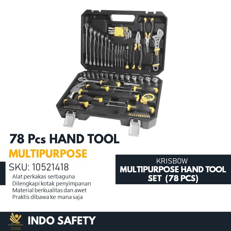 MULTIPURPOSE HAND TOOL SET  (78 PCS) Perkakas Mekanik Serbaguna Krisbow