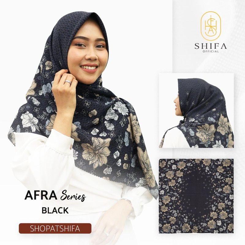 SHIFA HIJAB - AFRA | JILBAB KERUDUNG SEGI EMPAT MOTIF VOAL LASER CUT