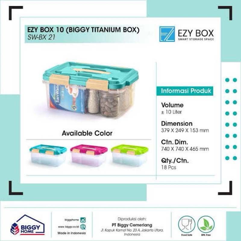 Container Box 10 Liter Bening Ezy Box EZ-10