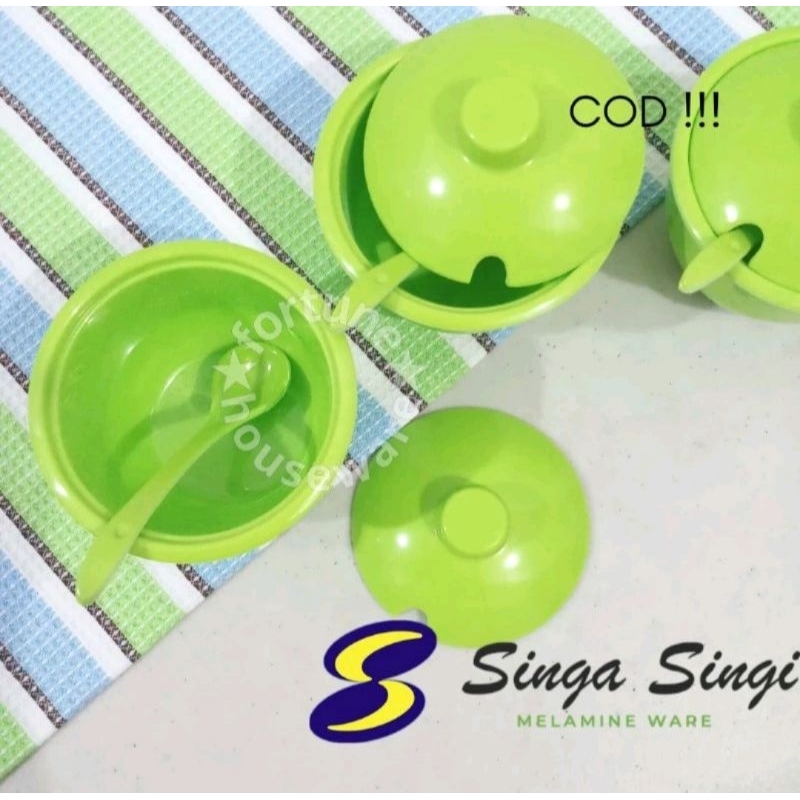 MANGKOK SAMBAL / TEMPAT SAMBAL / MANGKOK CABE TUTUP MELAMIN SINGA SINGI