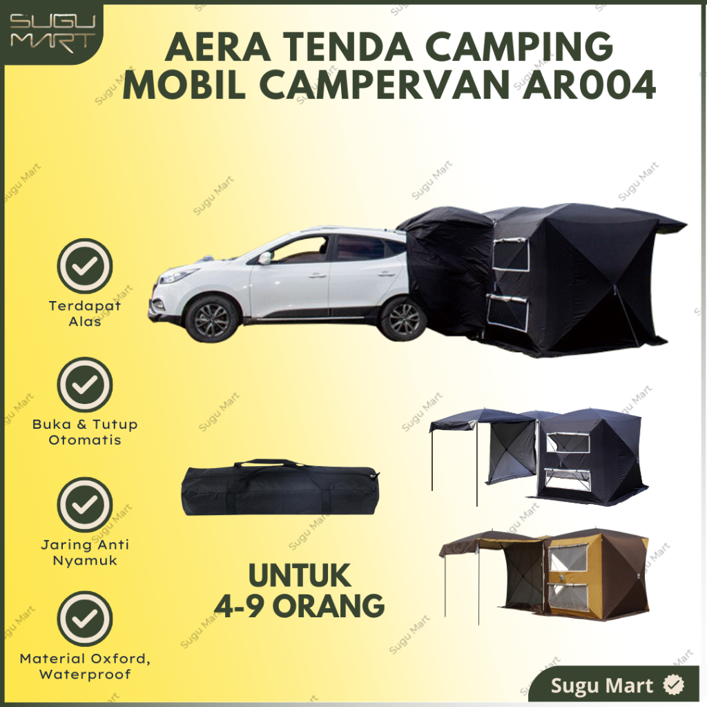 Tenda Camping Mobil Campervan AR004 Kapasitas 4 - 9 Orang |  Tenda Camping Belakang Mobil | Tenda Ca