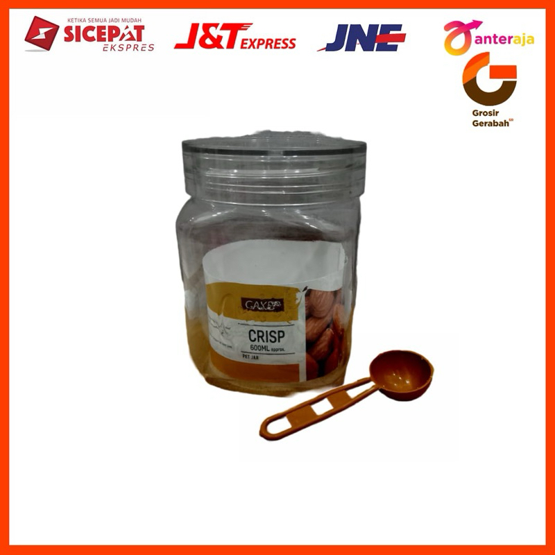 cakep toples plastik crispy jar 600ml