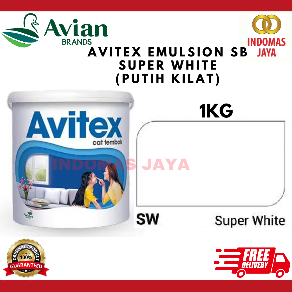 Cat Tembok AVITEX 1KG / CAT AVITEX KILOAN 1 KG PUTIH / AVITEX 1KG SW