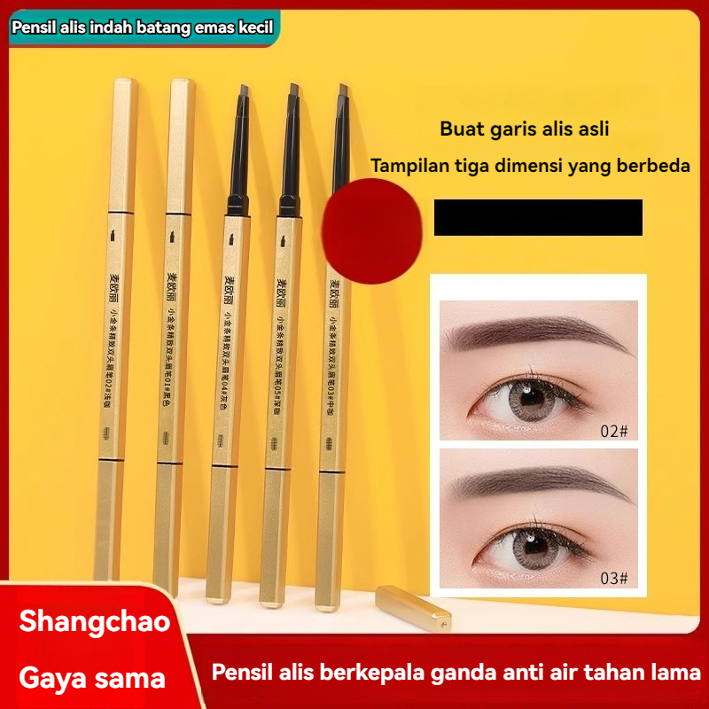 Pensil Alis Batang Emas Kecil Sumpit Emas Kecil Tahan Air Tahan Keringat Tidak Ada Penghilang Warna 