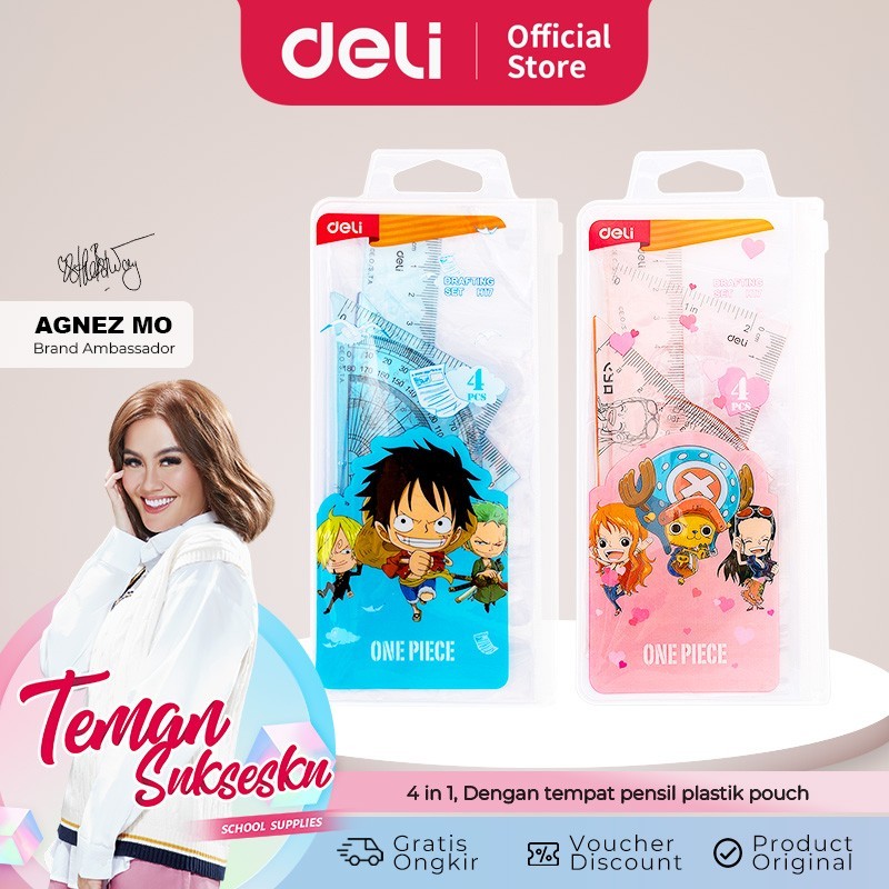 

Deli School Ruler Set/ Set Penggaris Sekolah 4in1 Edisi One Piece H17