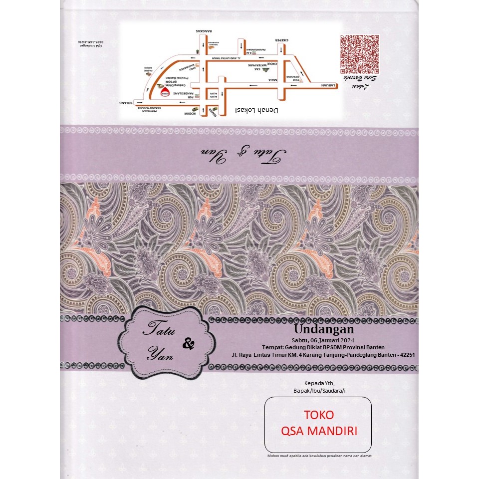 Cetak Surat Undangan Lipat 2 Size M Bonus Pelastik opp Hard Cover