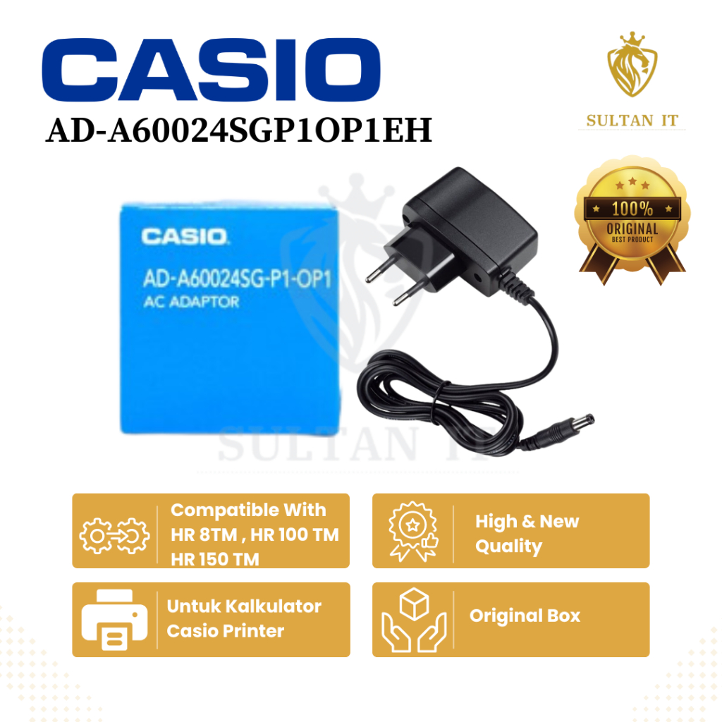 

Adaptor Kalkulator Casio - Adaptor Casio Calculator AD-A60024SG-P2-OP1