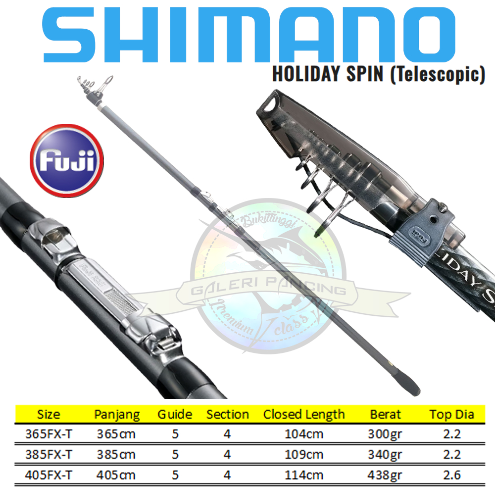 Joran Pancing Antena Surf Casting Shimano Holiday Spin 365 385 405