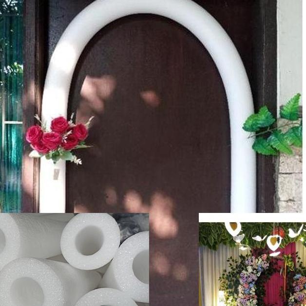 QEK348  77 Busa Dekorasi Pelaminan Pengantin Busa Tancap Bunga Bulat