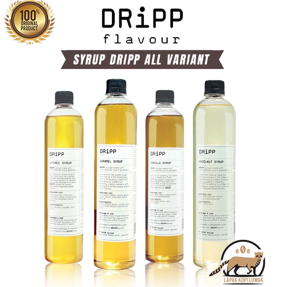 

AVF473 Swip up Dripp Syrup All Variant Sirup Dripp Pandan Caramel Hazelnut Vanilla Lychee Palm Sugar