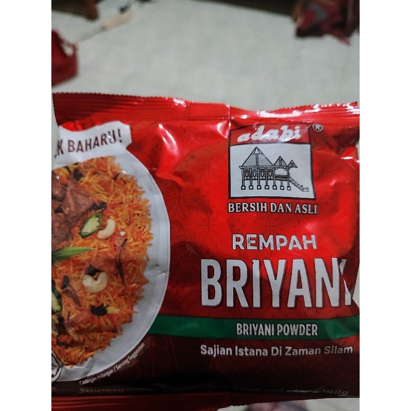 

Adabi bumbu rempah nasi briyani 100gr