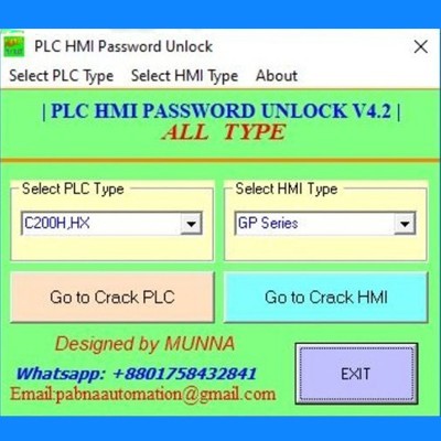 UNLOCK ALL PLC HMI V4.2 - Software Crack Password ALL PLC dan HMI V4.2