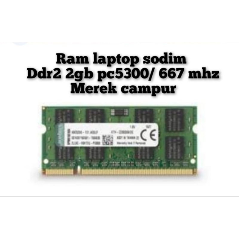MEMORI LAPTOP DDR2 2GB RAM LAPTOP 2GB PC 6400 MEMORY LAPTOP PC 5300