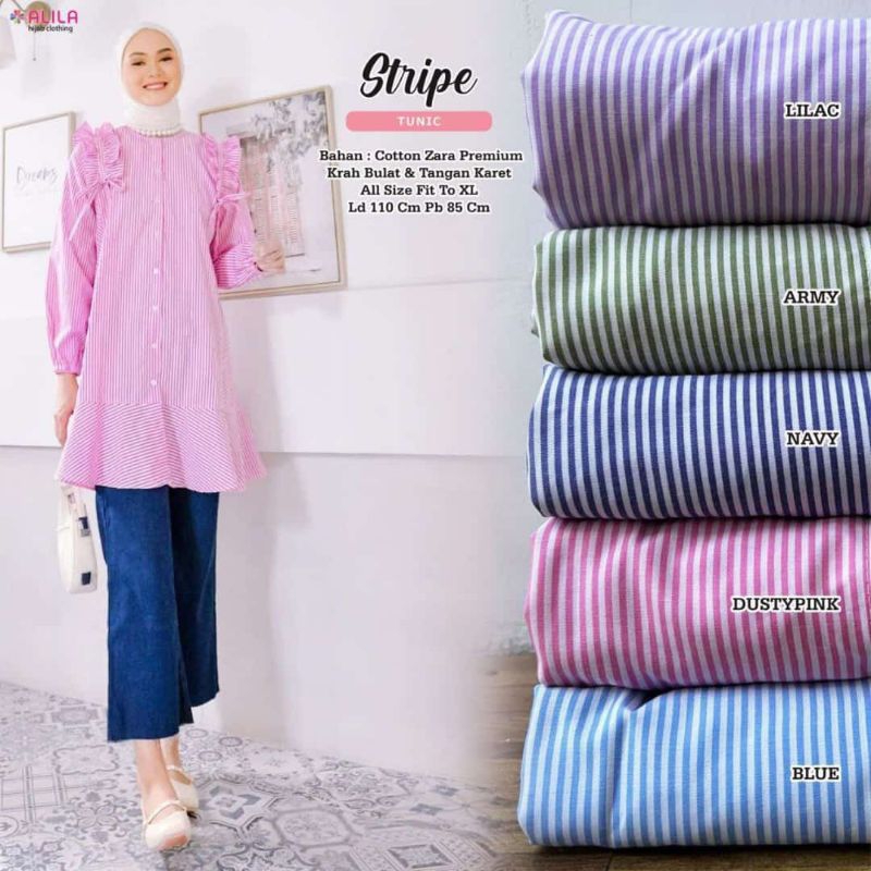 STRIPE TUNIK LD 110 KATUN ZARA MOTIF BY ALILA