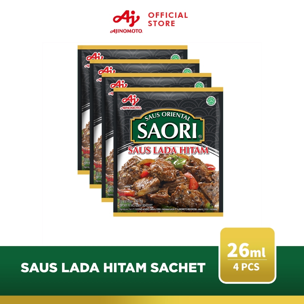 

SAORI® Saus Lada Hitam Oriental Blackpepper Sachet 26ml (4 pcs)