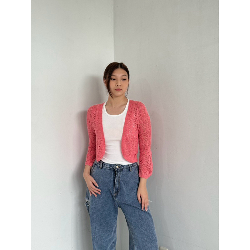 Pink crochet outer