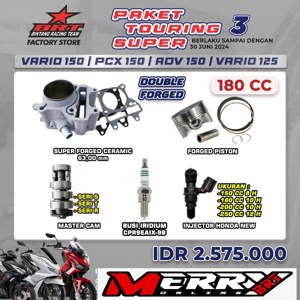 Paket Bore Up BRT / Paket Touring  PCX 150 / Vario 150 / ADV 150 Ceramic Piston 63mm
