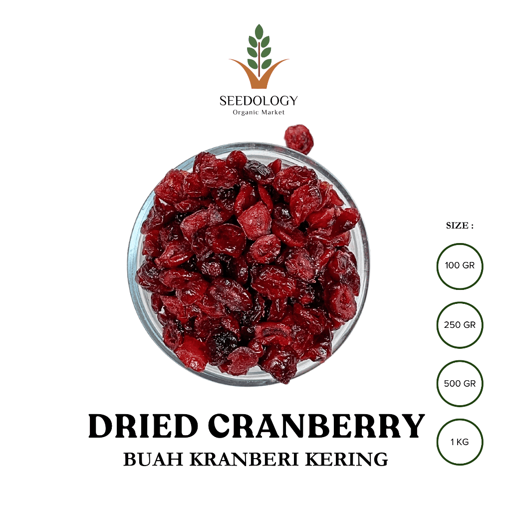 

Organic Dried Cranberry 250gr - Kranberi Kering / Unsweetened / Organik