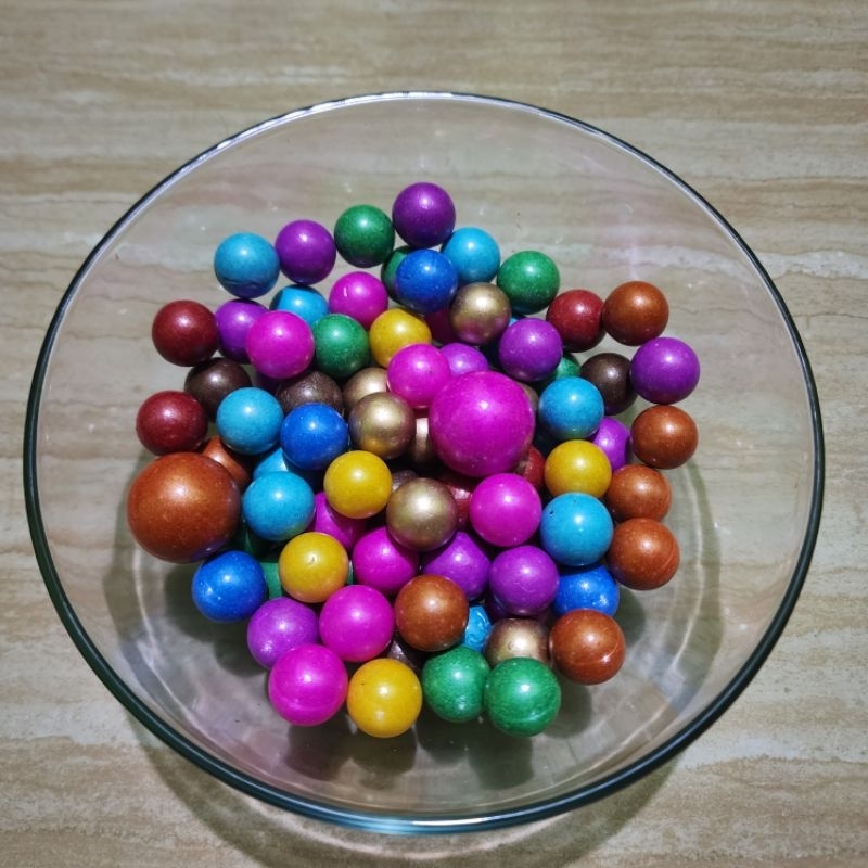 (Produk LOKAL) Kelereng Besar dan Kecil (Pack Jala : Besar @20 ; Kecil @50pcs) Mainan Jadul