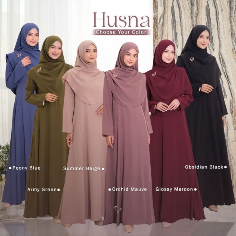 HUSNA DRESS BY SALVINA HIJAB ORIGINAL TERMURAH