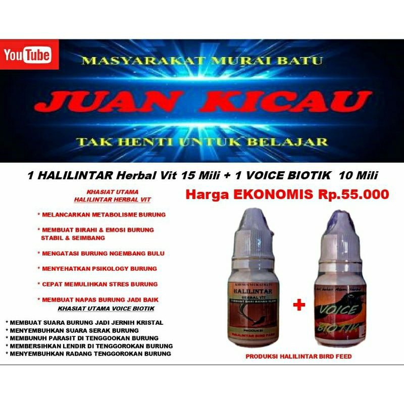 Halilintar herbal vit 15 ml + voice Biotik 10 ml