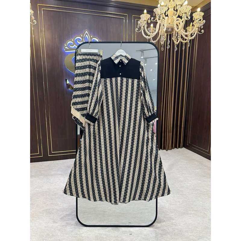 Dress Level Up Kerah Plus Hijab Shellasaukia