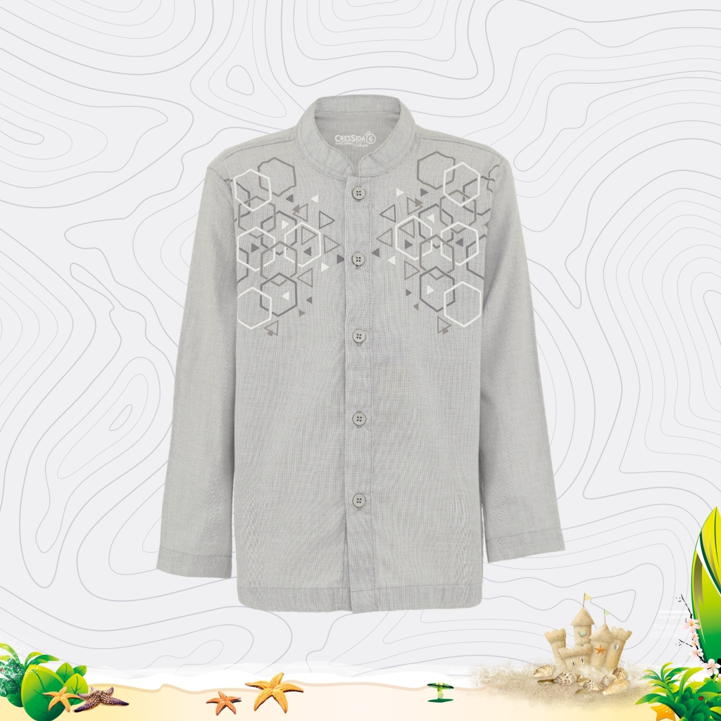 Cressida Kemeja Koko Kids Boy Gray - JB406G