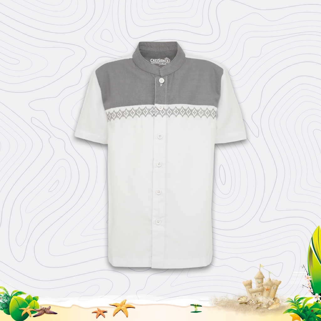 Cressida Kemeja Koko Kids Boy White - PB408P