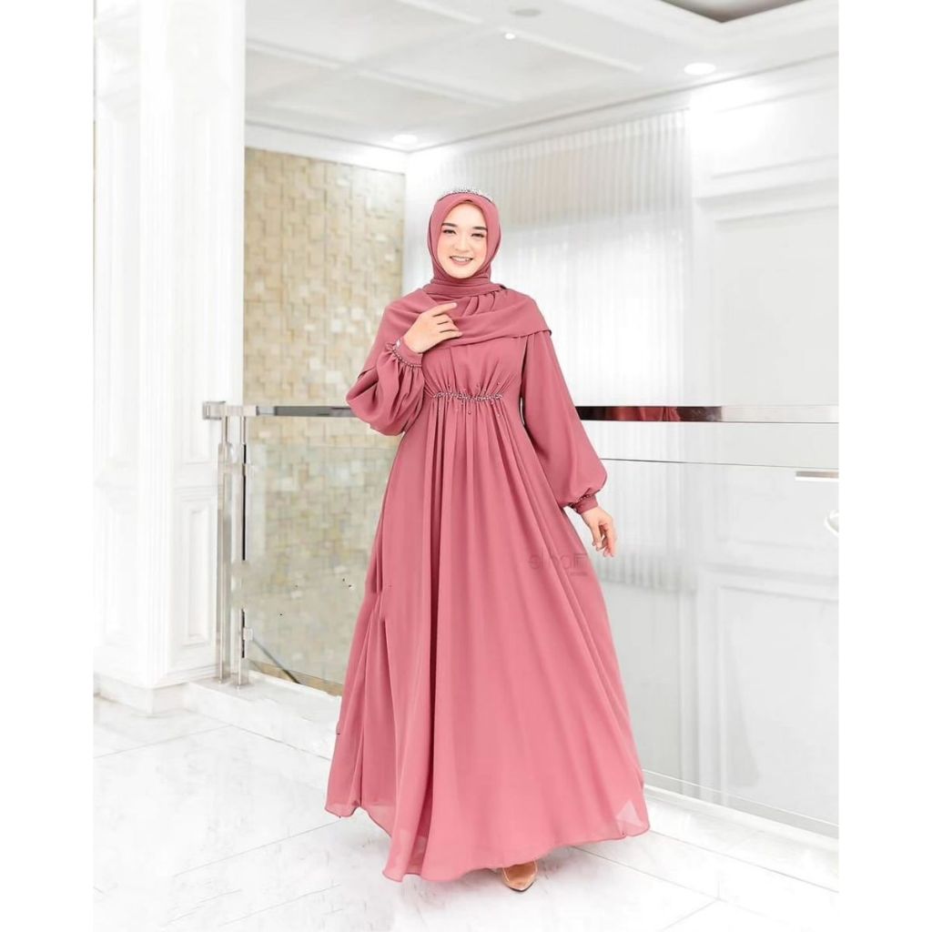 [ BEST SELLER ] Erika Set Dress Gamis wanita Dewasa Terbaru 2024 Elegan Gamis Remaja kekinian viral 