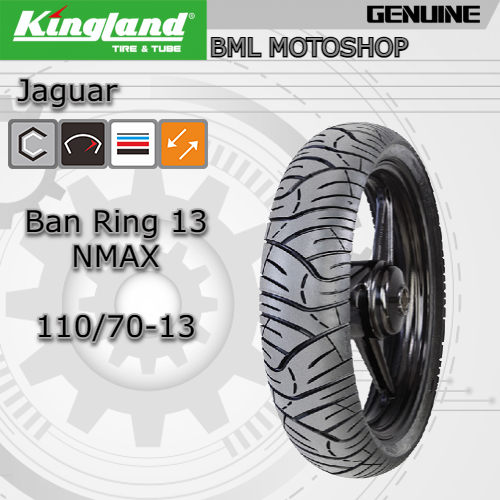 Ban NMAX Kingland 110/70-13 Jaguar Free Pentil Tubeless Ban Depan NMAX Ring 13