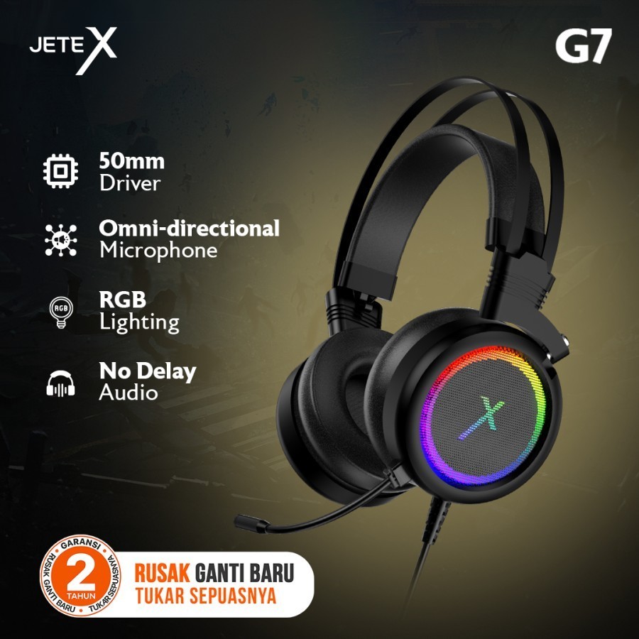 JETE G7 Headset Gaming Noise Cancelling with Omnidirectional Mic JETE-X
