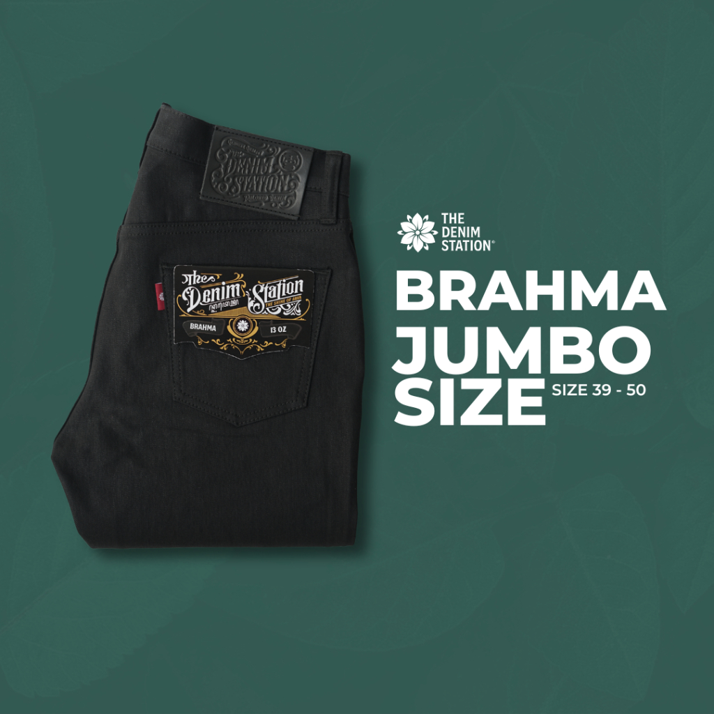 The Denim Station-BRAHMA New Superior Black Stretch 13oz Denim (BIG SIZE) Made To Order
