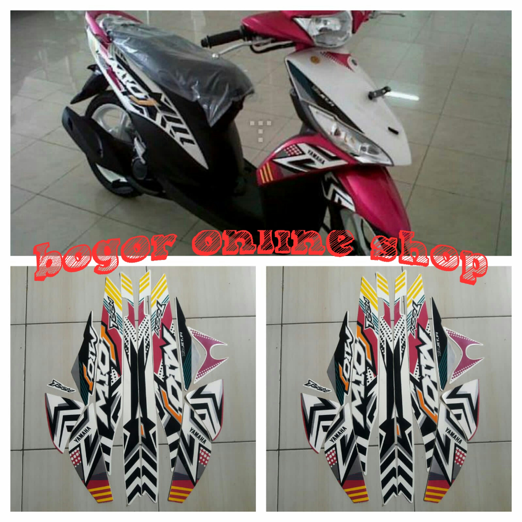 striping Motor Yamaha Mio J Teen 2013 Putih-pink