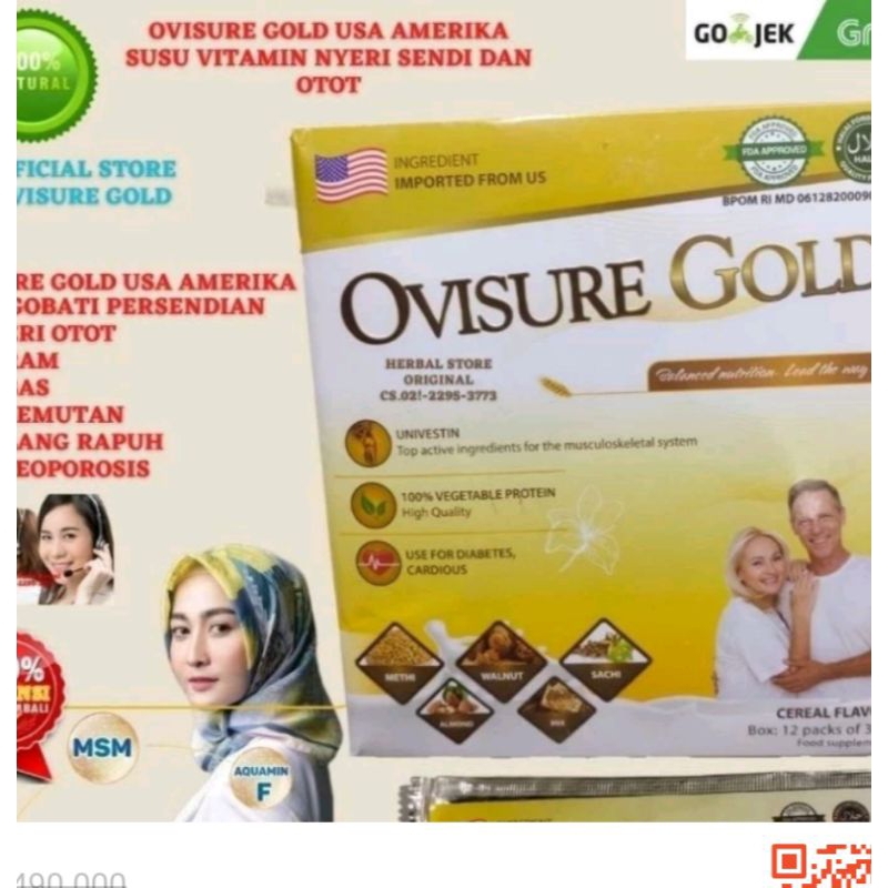 

OVISURE GOLD ASLI Original Susu Untuk Kesehatan Tulang persendian syaraf kejepit Resmi BPOM