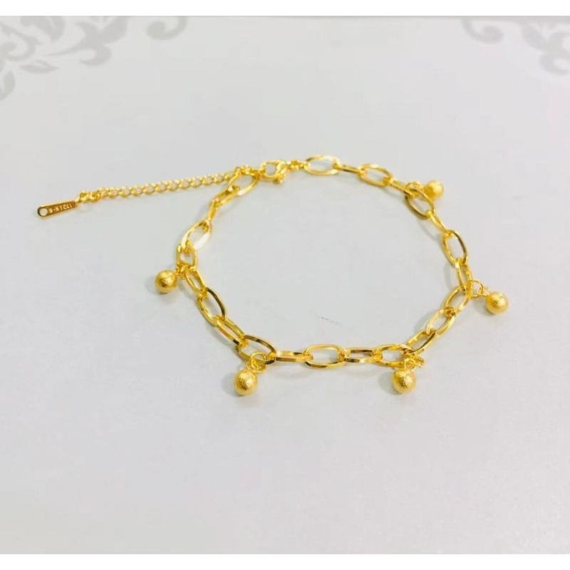 gelang tangan titanium rantai bola-bola