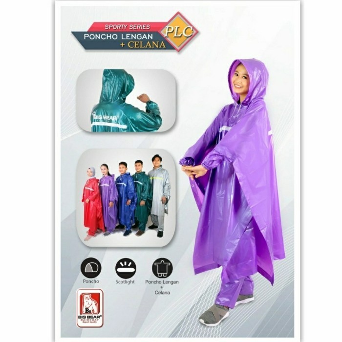 ISTANA - Jas Hujan Dewasa Ponco Lengan Celana Raincoat Big Bear PLC 300S | Termurah | Original