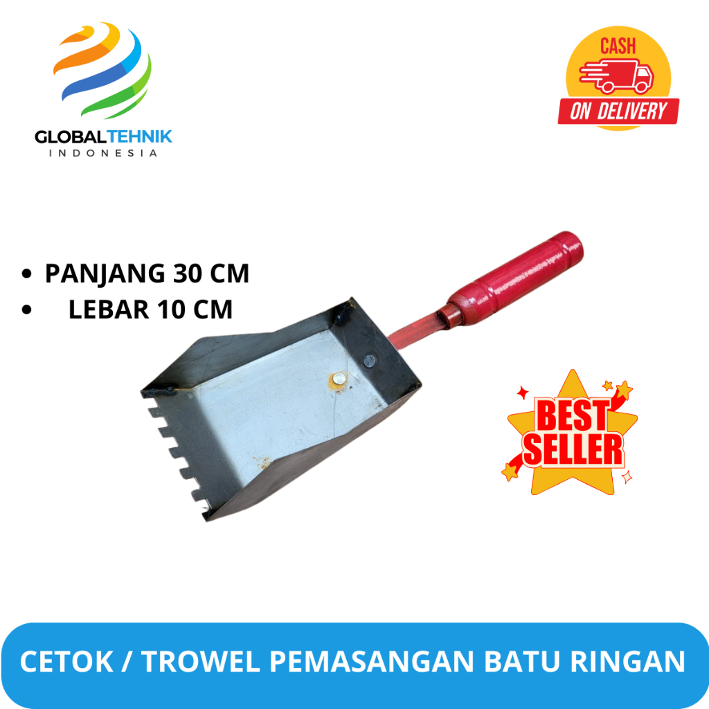 CETOK BATA RINGAN TROWEL - SENDOK SEMEN HEBEL10CM & 7,5CM PLAT BAJA