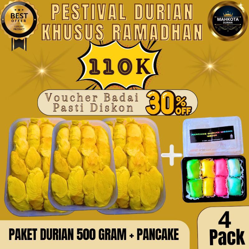 

PAKET DURIAN KUPAS MEDAN KING 500 GRAM +PANCAKE DURIAN