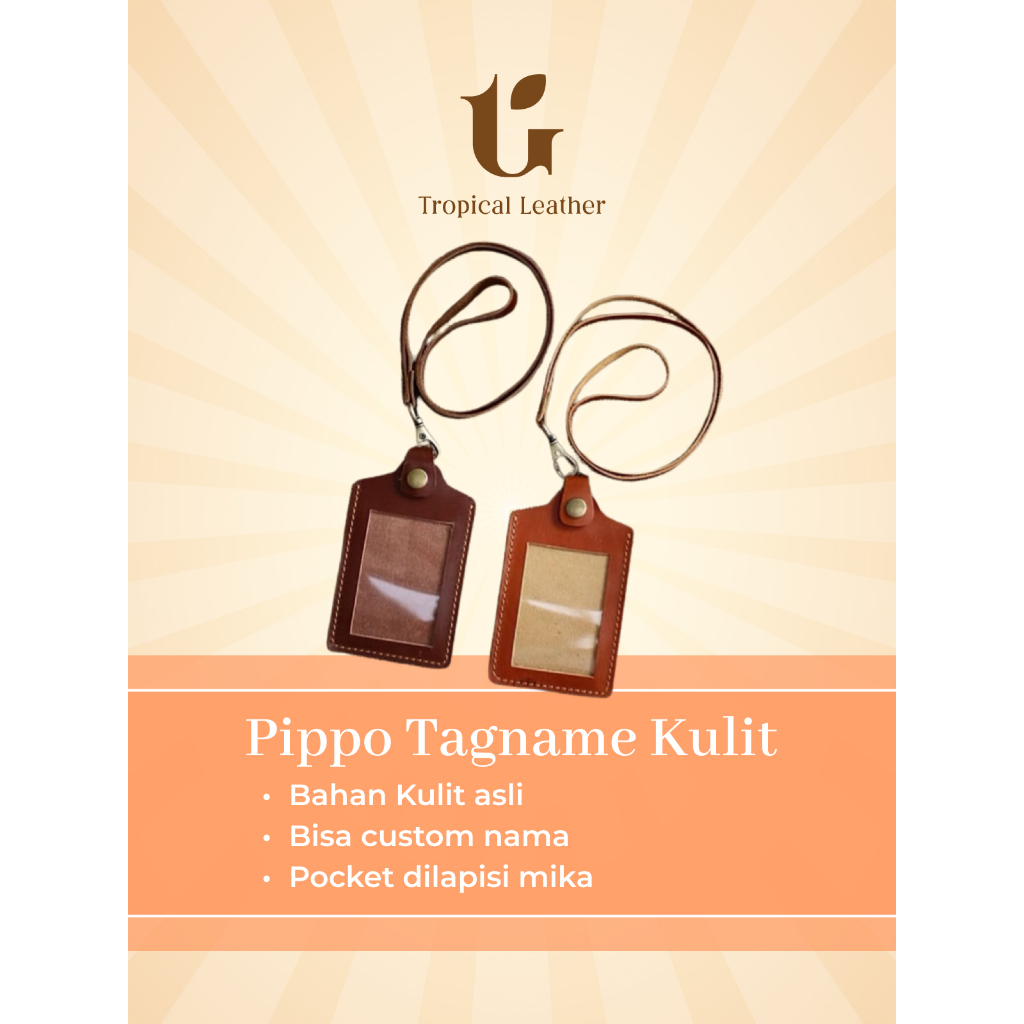 

Name Tag Kulit Asli Keren Berkualitas Lanyard