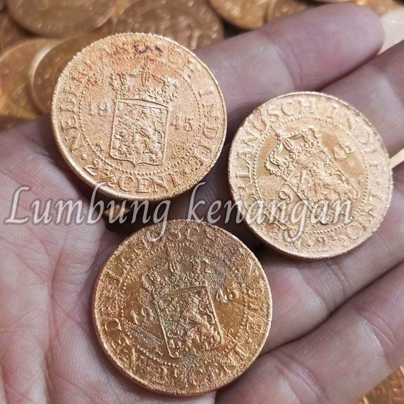 koin Benggol 2,5 cent nederland indie, uang jaman Belanda